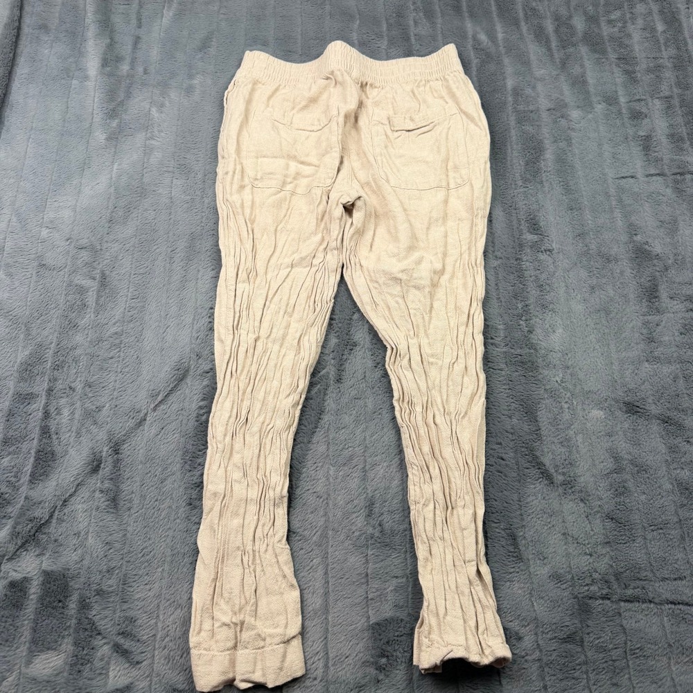 Old Navy Womens Straight High Rise Linen Blend Comfort Waist Pants Beige Size M - Picture 8 of 9
